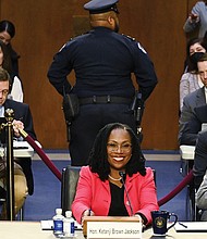 Judge Ketanji Brown Jackson answers questions Tuesday posed by members of the U.S. Senate Judiciary Committee on the second day of confirmation hearings on her nomination to become an associate justice of the U.S. Supreme Court.