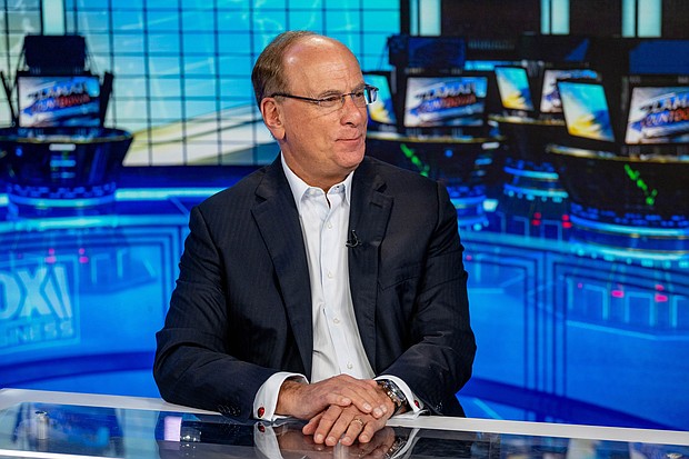 BlackRock CEO Larry Fink, seen here on March 9, says Russia's invasion of Ukraine has ended globalization as we know it.
Mandatory Credit:	Roy Rochlin/Getty Images