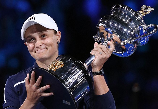 No. 1 women's tennis player in the world Ashleigh Barty, seen here in Melbourne, Australia, on January 29, shocked the tennis world by announcing her retirement from the sport on March 23.
Mandatory Credit:	AARON FRANCIS/AFP/AFP via Getty Images