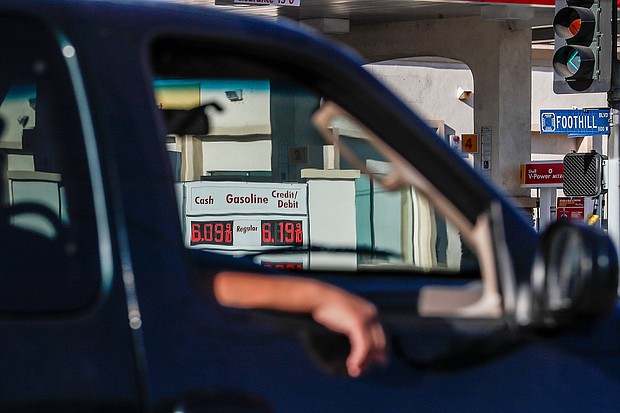 Pictured is a Shell station charging $6.09 per gallon for regular gas in Azusa, California, on March 22. Gas prices in the state continue to spike even as the national average has been falling.
Mandatory Credit:	Robert Gauthier/Los Angeles Times/Shutterstock