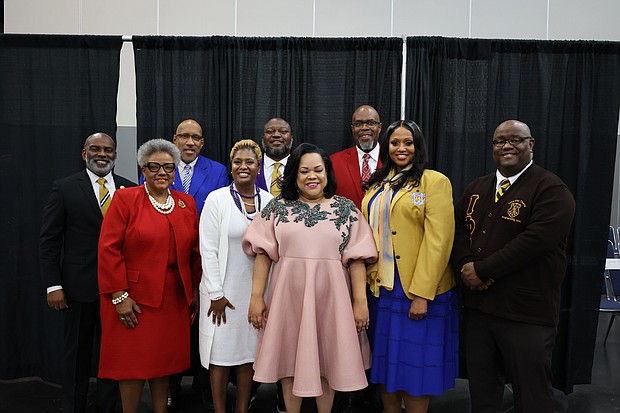 Alpha Kappa Alpha Sorority, Inc. South Central Regional Director Joya T. Hayes with members of the Divine Nine