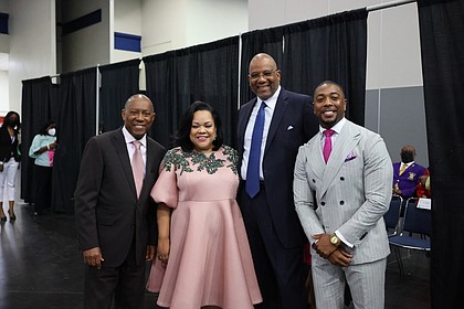 Mayor Sylvester Turner, South Central Regional Director Joya T. Hayes, Pastor Ralph West and Chauncey Glover