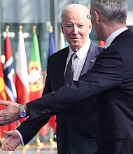 President Joe Biden announced a new initiative meant to deprive Russian President Vladimir Putin of European energy profits that Biden says are used to fuel Russia's war in Ukraine.
Mandatory Credit:	KENZO TRIBOUILLARD/AFP/Getty Images
