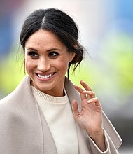 Meghan, Duchess of Sussex, seen here in Northern Ireland in March 2018, will host an upcoming podcast on Spotify.
Mandatory Credit:	Getty Images