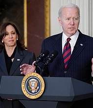 President Joe Biden on March 29 is set to sign into law a bill that would make lynching a federal hate crime after Congress approved the legislation earlier this month with overwhelming bipartisan support.
Mandatory Credit:	Patrick Semansky/AP