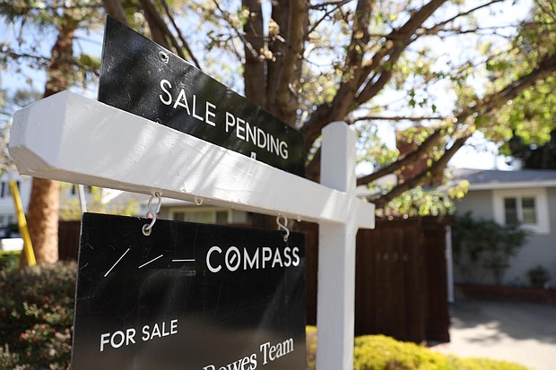 A sale pending sign is posted in front of a home for sale in San Rafael, California, on March 18. Home prices rose 19.2% in January.
Mandatory Credit: Justin Sullivan/Getty Images
