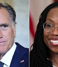 Mitt Romney and Supreme Court nominee Ketanji Brown Jackson are seen in this split image.
Mandatory Credit:	Getty Images
