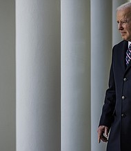 President Joe Biden, seen here on March 29, called the atrocities allegedly committed by Russian forces in Bucha, Ukraine, a "war crime."
Mandatory Credit:	 Samuel Corum/Bloomberg/Getty Images