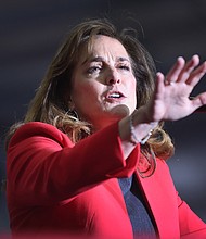 US Rep. Lisa McClain (R-MI) made a series of false claims in a short speech at a rally hosted by former President Donald Trump on April 2, near Washington, Michigan.
Mandatory Credit:	Scott Olson/Getty Images