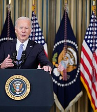 The US announced new sanctions on Russian financial institutions and individuals, including Russian President Vladimir Putin's two adult daughters, as it aims to increase economic pressure on Russia and Putin himself following horrific images from the Ukrainian city of Bucha.
Mandatory Credit:	Patrick Semansky/AP