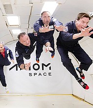 The Ax-1 Crew during Zero-G flight training.
Mandatory Credit:	Courtesy Axiom Space