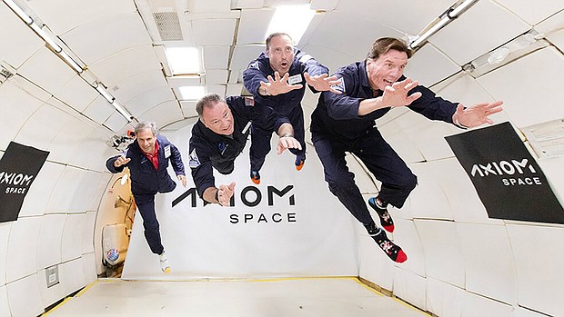 The Ax-1 Crew during Zero-G flight training.
Mandatory Credit:	Courtesy Axiom Space