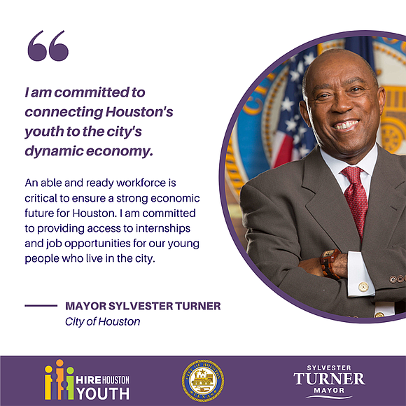 Mayor Sylvester Turner encourages all youth aged 16-24 to apply for paid internships through his signature Hire Houston Youth internship …