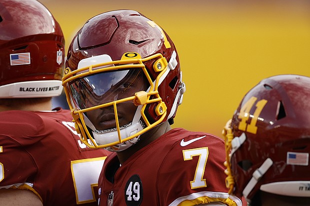 Dwayne Haskins played in 16 games over two seasons for the Washington Football Team before joining the Pittsburgh Steelers. Haskins died when he was struck by a dump truck April 10 as he tried to cross a highway on foot in South Florida, authorities said.
Mandatory Credit:	Tim Nwachukwu/Getty Images