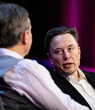 Elon Musk is speaking during an interview with head of TED Chris Anderson at the TED2022: A New Era conference in Vancouver, Canada, April 14.
Mandatory Credit:	Ryan Lash/AFP/TED Conferences, LLC/Getty Images