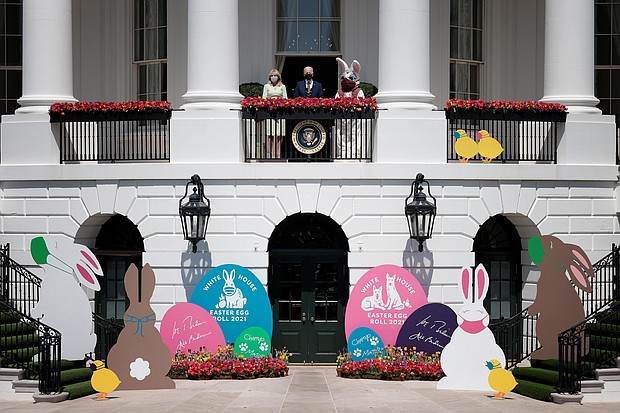 President Joe Biden and first lady Jill Biden appear with the Easter Bunny at the White House on April 5, 2021 in Washington, DC.
Mandatory Credit:	Win McNamee/Getty Images