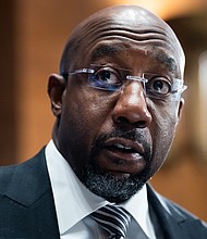 Georgia Sen. Raphael Warnock is seen at a hearing on Capitol Hill in Washington, DC, on March 3.
Mandatory Credit:	Tom Williams/Pool/Getty Images