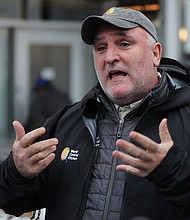 A Ukraine-based humanitarian kitchen linked to celebrity chef José Andrés has been destroyed by a Russian missile in the northeastern city of Kharkiv.
Mandatory Credit:	Chip Somodevilla/Getty Images