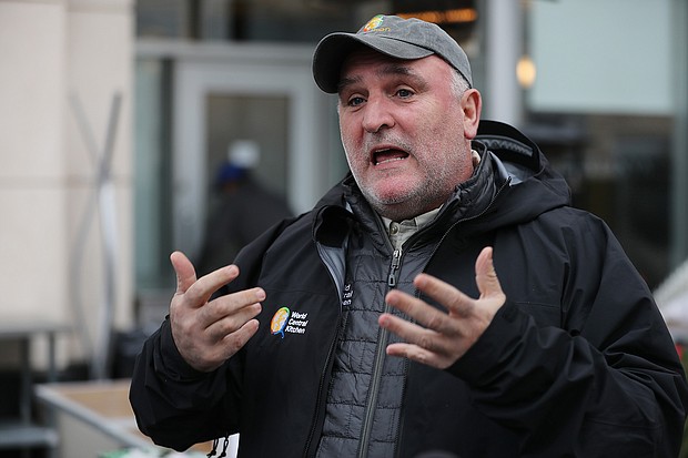 A Ukraine-based humanitarian kitchen linked to celebrity chef José Andrés has been destroyed by a Russian missile in the northeastern city of Kharkiv.
Mandatory Credit:	Chip Somodevilla/Getty Images