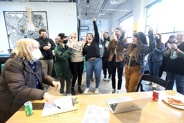 Workers at five area Starbucks stores break into cheers Tuesday with the announcement that local employees voted to unionize. They watched the tabulation virtually at Studio Two Three, an event space in Scott’s Addition.