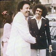 Dr. Harvey greets singer Lionel Richie at Hampton University. While the date of this photo is uncertain, Mr. Richie flew to campus from Los Angeles at his own expense, he said at the time, to emcee Hampton University’s 125th anniversary celebration on April 1, 1993. He told a local newspaper that he and Dr. Harvey had a long-standing friendship dating back to their days at Tuskegee Institute when Mr. Richie was a student and Dr. Harvey was an administrator.