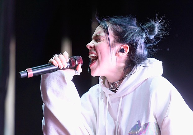 Billie Eilish, performing here at Coachella on April 13, headlined both weekends of the festival with Harry Styles.
Mandatory Credit:	Frazer Harrison/Getty Images