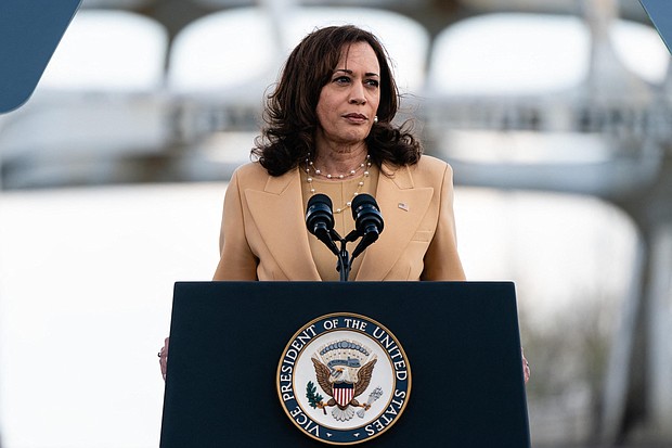 Vice President Kamala Harris, seen here in Selma, Alabama on March 6, has tested positive for Covid-19.
Mandatory Credit:	Elijah Nouvelage/AFP/Getty Images