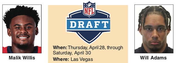 The much-anticipated NFL draft starts Thursday, April 28. Two state players to watch for are Malik Willis and Will Adams.
