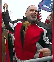 An image of Thomas Webster during the January 6th riot used in court documents by the Department of Justice. Webster was convicted Monday of assaulting a Washington, DC, police officer during the January 6 riot at the US Capitol.
Mandatory Credit:	Department of Justice