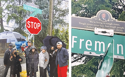 A new memorial street sign topper in northeast Portland pays tribute to Robert Phillips, a late member of Portland’s black ...
