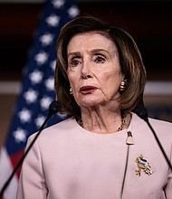 House Speaker Nancy Pelosi (D-CA) speaks at her weekly press conference at the U.S. Capitol Building on October 21, 2021 in Washington, DC. The Democratic-led House of Representatives is expected to vote May 10 evening on a nearly $40 billion bill to deliver aid to Ukraine as it continues to face Russia's brutal assault.
Mandatory Credit:	Anna Moneymaker/Getty Images