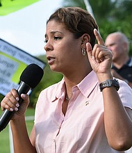 Pam Keith, a former Democratic congressional candidate, went viral on Twitter over the weekend with a false claim that Tennessee has banned Plan B.
Mandatory Credit:	Melanie Bell/The Palm Beach Post/Zuma Press