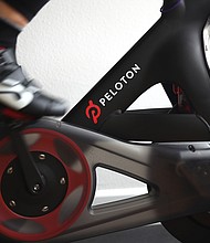 Peleton reported a dismal quarterly financial report, with sales tumbling 15% from a year ago, and Peloton, pictured here, on April 6, 2020 in San Anselmo, California lost $757 million last quarter.
Mandatory Credit:	Ezra Shaw/Getty Images