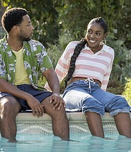 (L-R) JACOB LATIMORE as Kevin and KAREN OBILOM as Venus in New Line Cinema and HBO Max’s "HOUSE PARTY.”
Photo by Ron Batzdorff
