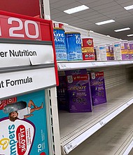 A baby formula display sits nearly empty at a Target store in Orlando.
Mandatory Credit: Paul Hennessy/SOPA Images/Sipa USA/AP