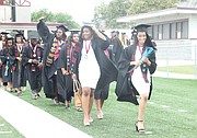 Members of the graduating class march into the stadium at the start of last Saturday’s 123rd Commencement exercises. It was the first in-person commencement at VUU since 2019, and graduates of the classes of 2020 and 2021 also marched.