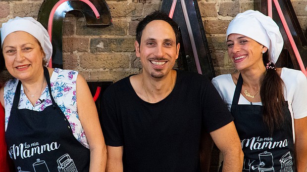 Peppe Corsaro, center, with his mother Anna Famà, left, the original 'mamma,' and Mamma Sara.
Mandatory Credit:	La Mia Mamma