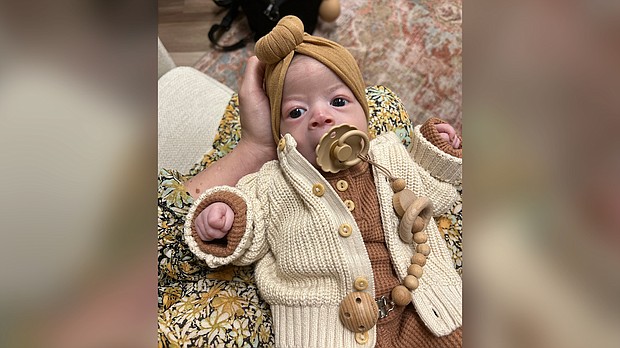 Clover Wheatley was tiny when she was born, just 5 pounds. But now, nearly three months later, she's had such a hard time feeding that she only weighs 7 pounds, when she should weigh closer to 10.
Mandatory Credit:	Courtesy Savannah Wheatley