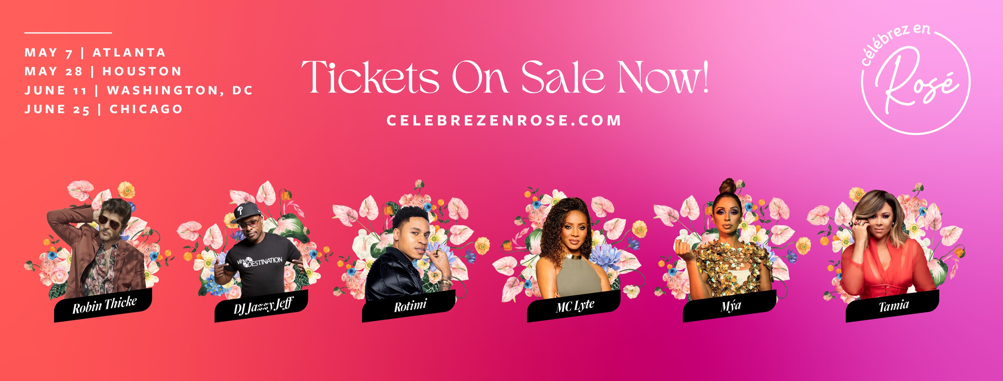 Robin Thicke, Mýa, and DJ Jazzy Jeff to Headline Célébrez en Rosé Wine