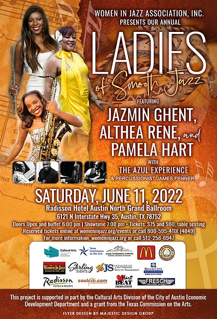 The Ladies of Smooth Jazz concert features international smooth jazz and gospel recording artist Jazmin Ghent, the “Flawsome” flutist Althea …