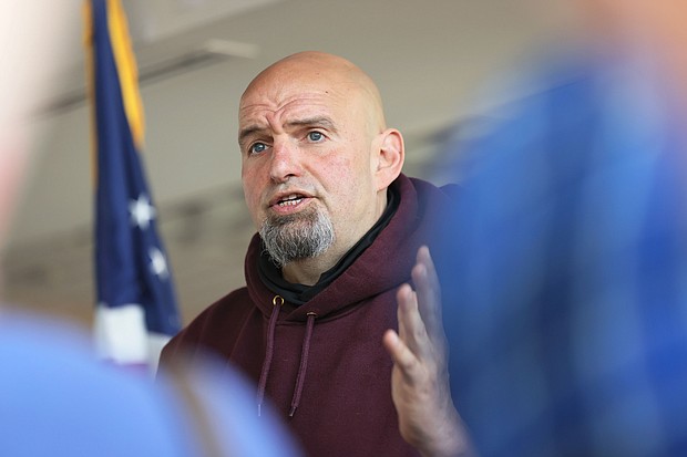 Pennsylvania Lt. Gov. John Fetterman pictured here, on May 10, in Lemont Furnace, Pennsylvania was released from a hospital Sunday nine days after he checked in and was found to have suffered a stroke.
Mandatory Credit:	Michael M. Santiago/Getty Images