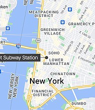 The victim was seated in the last car of a Manhattan-bound "Q" line train, NYPD Chief of Department Kenneth Corey said at a press conference.
Mandatory Credit: Google