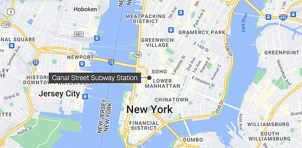 The victim was seated in the last car of a Manhattan-bound "Q" line train, NYPD Chief of Department Kenneth Corey said at a press conference.
Mandatory Credit:	Google