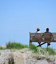 A couple gazes towards the ocean on May 30 in Atlantic City, New Jersey.
Mandatory Credit:	Mark Makela/Getty Images