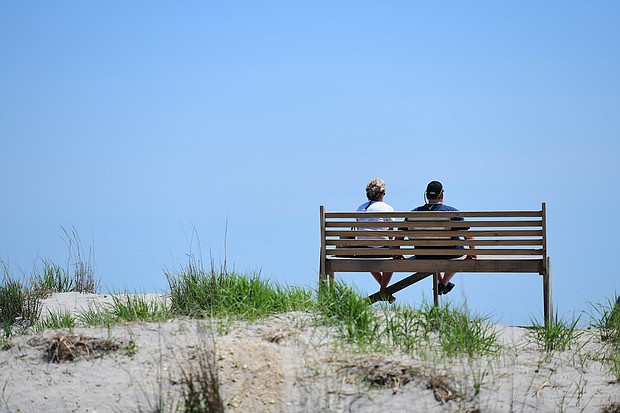 A couple gazes towards the ocean on May 30 in Atlantic City, New Jersey.
Mandatory Credit: Mark Makela/Getty Images