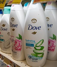 Unilever brand Dove body wash pictured here in New York, on Jan. 19, announced  that Nelson Peltz, one of the most influential corporate raiders on Wall Street, will join the company's board of directors and disclosed that Peltz's fund holds a 1.5% stake in Unilever.
Mandatory Credit:	Tiffany Hagler-Geard/Bloomberg/Getty Images