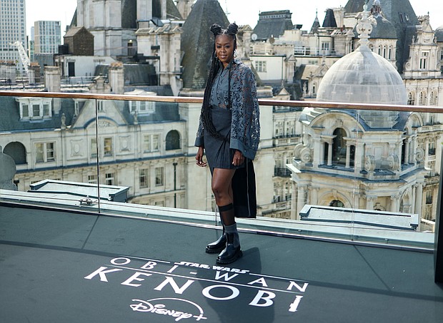 Moses Ingram plays Inquisitor Reva in the new Disney+ show, "Obi-Wan Kenobi," which debuted on May 27. The "Star Wars" franchise is sticking up for Ingram after she revealed she had received racist messages and comments on social media.
Mandatory Credit:	Mike Marsland/WireImage/Getty Images