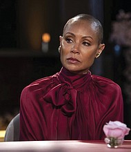 Jada Pinkett Smith appears on an episode of her online series “Red Table Talk.” The latest episode, streaming Wednesday, June 1, on Facebook Watch, addresses alopecia areata.