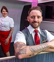 British airline Virgin Atlantic has loosened its tattoo policy for uniformed crew.
Mandatory Credit:	Virgin Atlantic