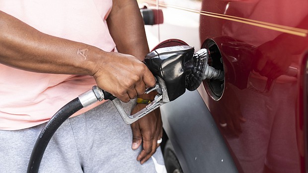 The national average jumped to $4.87 a gallon, according to AAA, that's up 25 cents in the past week and 59 cents in the past month.
Mandatory Credit:	Joshua Roberts/Bloomberg via Getty Images